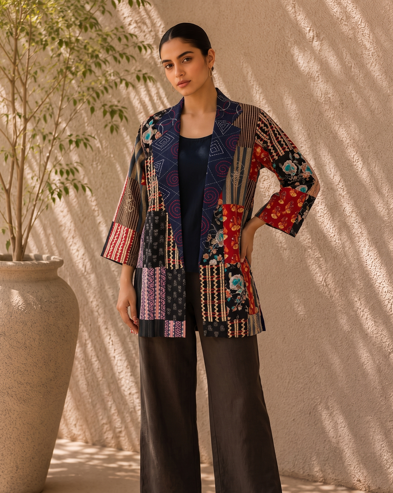 Cotton Patchwork Kantha Jacket Mili