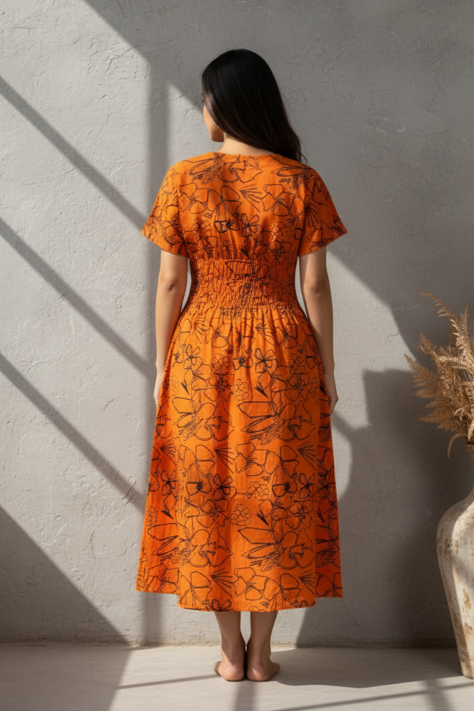 Ehsaas Orange & Black Dress