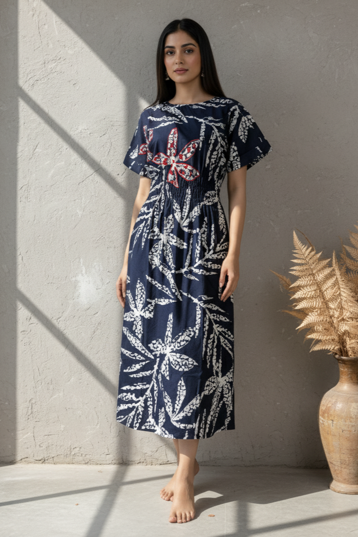 Ehsaas Navy & Red Dress