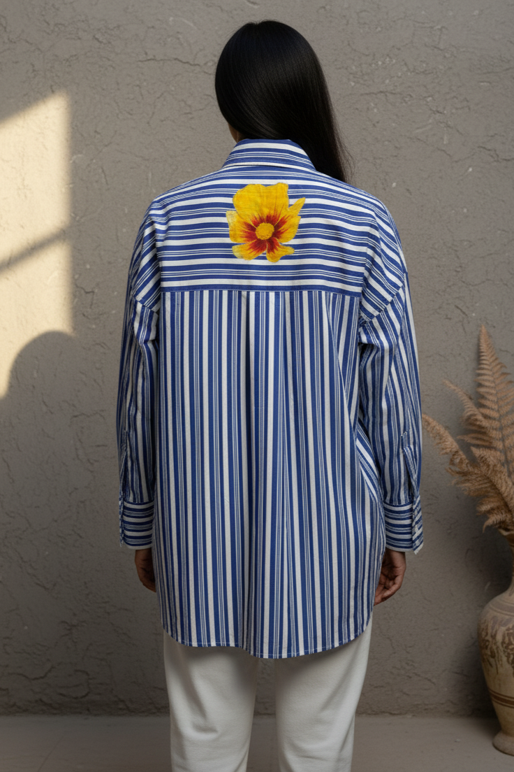 Reiko Striped Applique Shirt