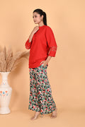 Isha Lace Co-ord Set Red