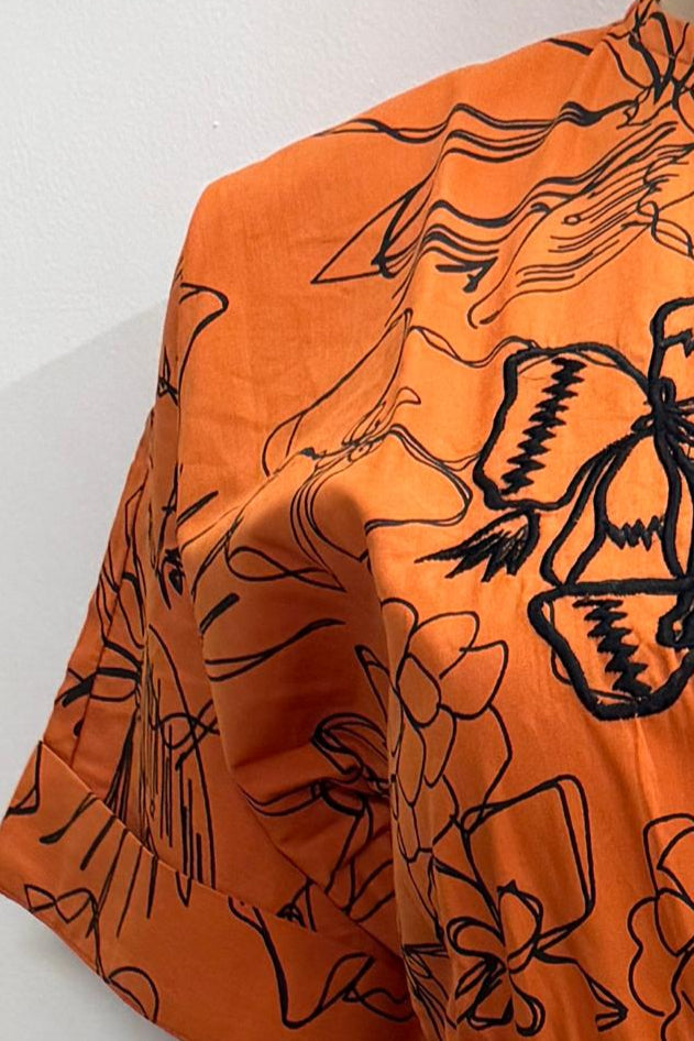 Ehsaas Orange & Black Dress