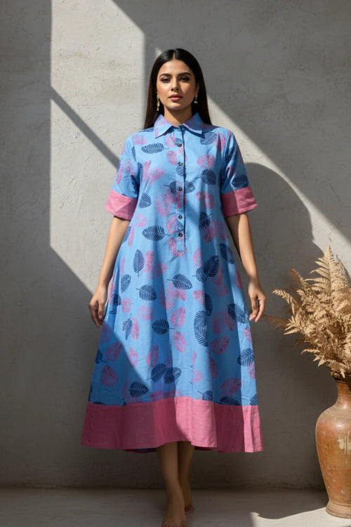 Handloom Ikkat Cotton Front Open Jacket with handcrafted stitch detailing.