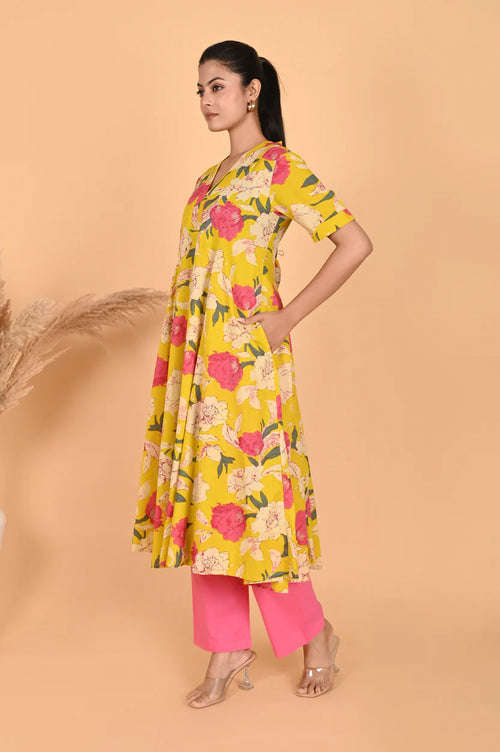 Handloom Ikkat Cotton Long Jacket featuring statement stitch line craftsmanship.