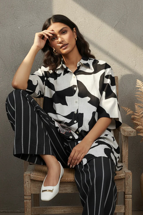 Modal Silk Shibori Kaftan featuring handcrafted tie-dye artistry and relaxed fit.