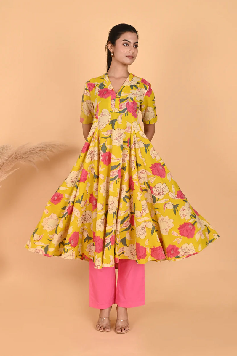 Handloom Ikkat Cotton Long Jacket featuring statement stitch line craftsmanship.