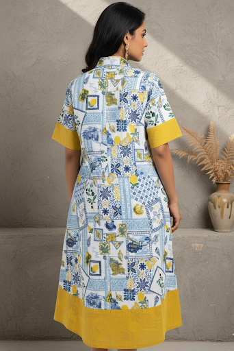 Shanaya Lemon and BlueÂ Dress
